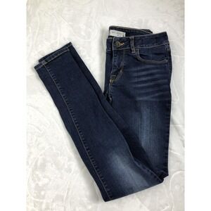 Bullhead Black Jeans Womens 3 Dark Wash Skinny Stretch Denim Juniors Whiskered